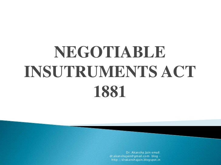 Ni Act 1881 Pdf